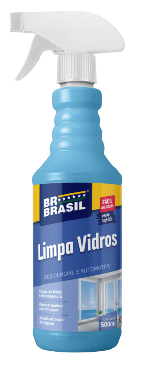 Limpa Vidros BR Brasil. Multiuso, limpa e desengordura sem agredir a pintura e borrachas