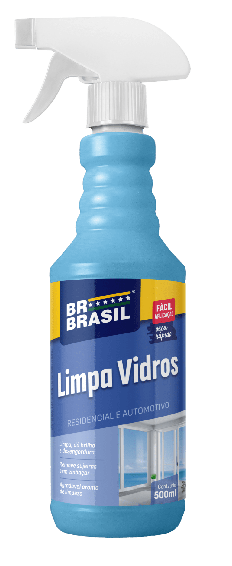 Limpa Vidros BR Brasil. Multiuso, limpa e desengordura sem agredir a pintura e borrachas