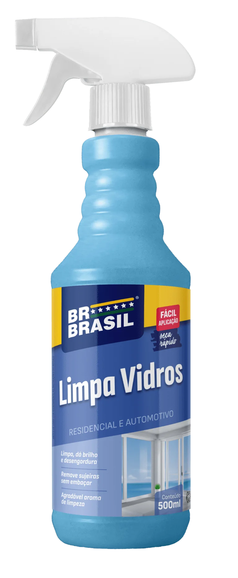 Limpa Vidros BR Brasil. Multiuso, limpa e desengordura sem agredir a pintura e borrachas